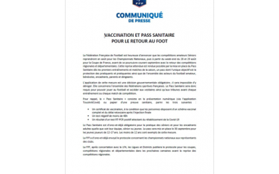 FFF COMMUNIQUE - PASS SANITAIRE